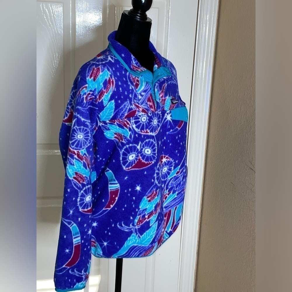 Vintage Patagonia Fleece Synchilla Jacket Rare Owl Creature Pattern womens M - Picture 6 of 13